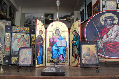 Χριστός του Σινά με Παναγία & Άγιο Ιωάννη, 62×60 cm