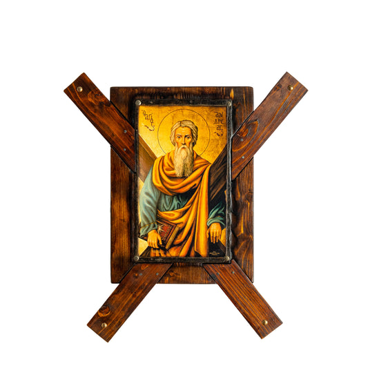 Άγιος Ανδρέας με Χιαστό Σταυρό, Εικόνα, 49×44 cm