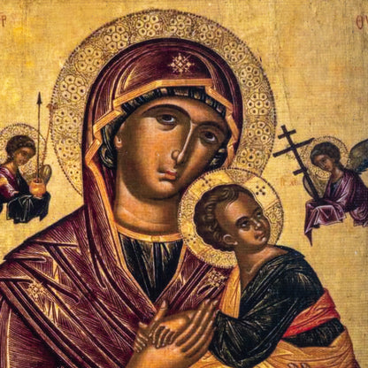 Παναγία & Χριστός, Τρίπτυχο με Αρχαγγέλους, 40×47 cm