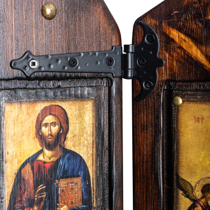 Παναγία & Χριστός, Τρίπτυχο με Αρχαγγέλους, 40×47 cm