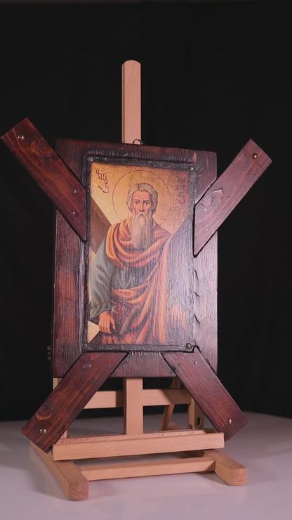 Άγιος Ανδρέας με Χιαστό Σταυρό, Εικόνα, 49×44 cm
