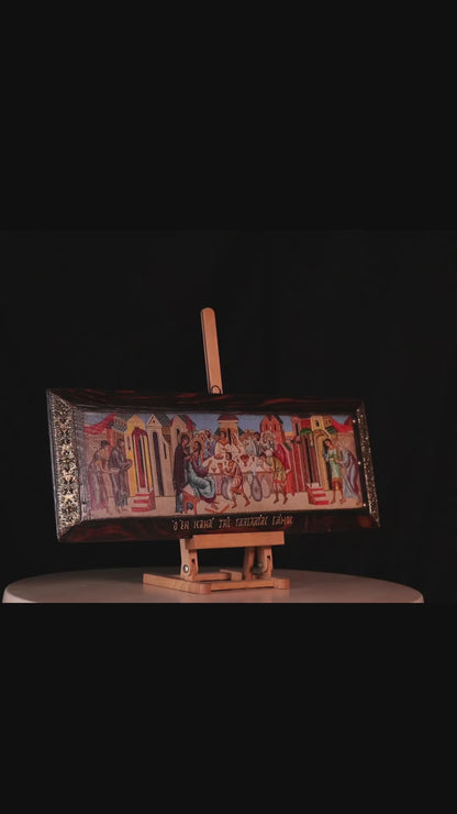 Ο Γάμος της Κανά, Βυζαντινή Εικόνα, 21×55 cm